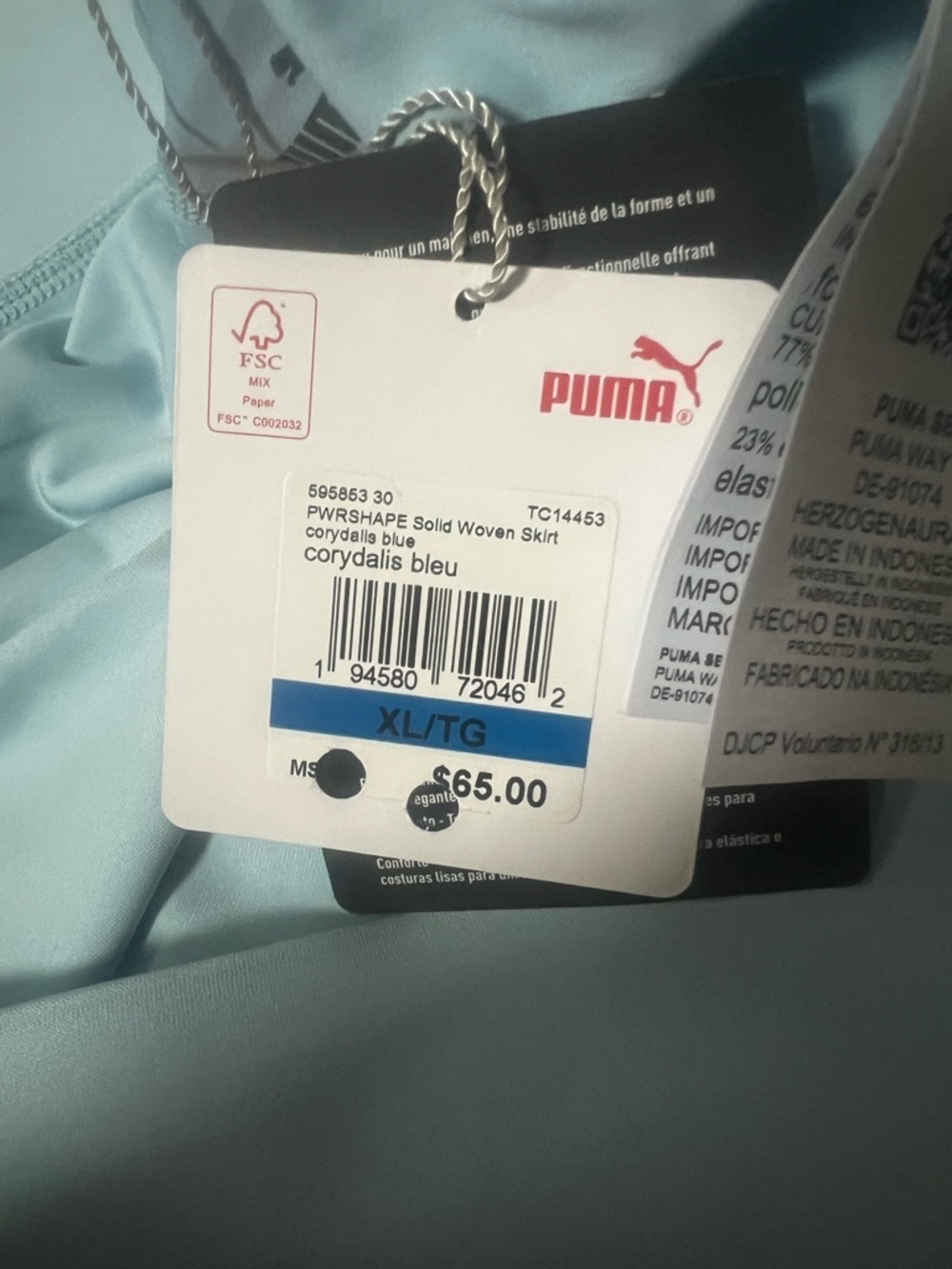 Puma Cordyalis Blue Athletic Skirt size XL NWT - Picture 3 of 3